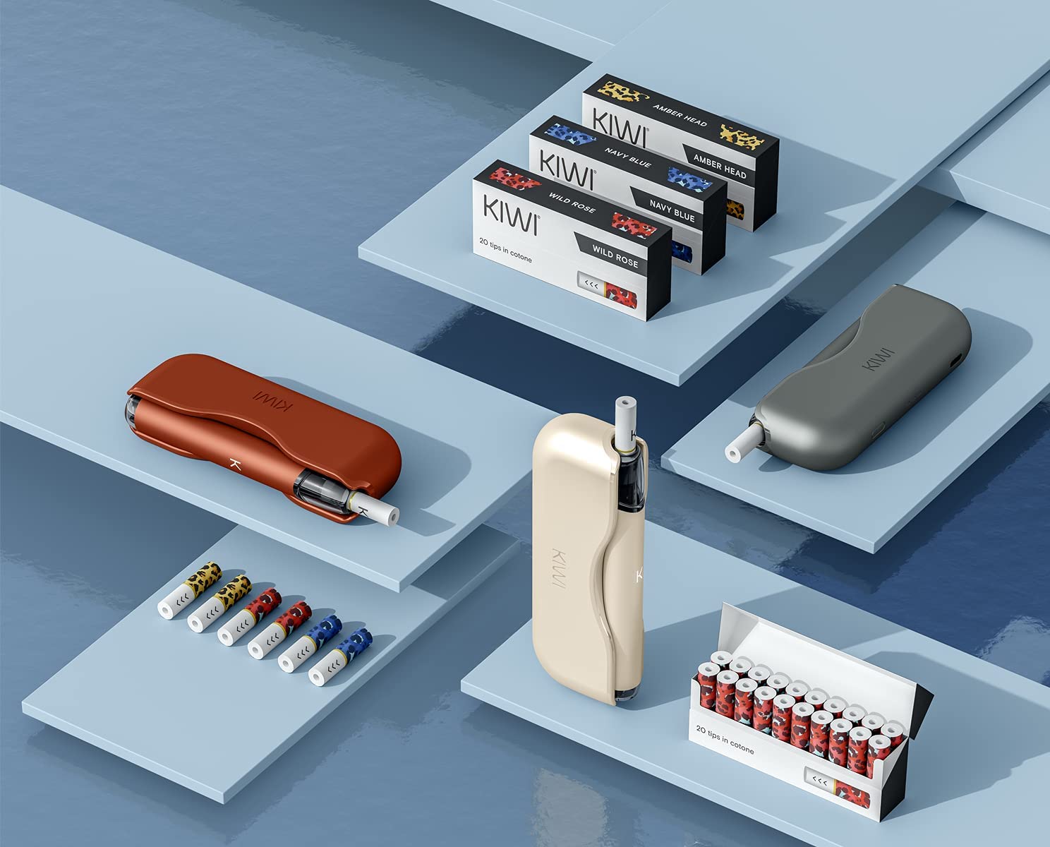 KIWI Sigaretta Elettronica filtro in cotone – Ufficiale KIWI – 40 pezzi –  Vari Colori – U-FOG